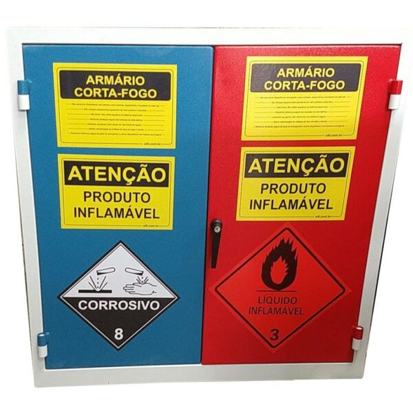 Armário Corta Fogo Conjugado para Inflamáveis e Corrosivos 1 metro